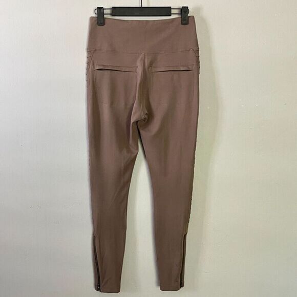 Athleta Delancey Moto‎ Tight Womens Leggings Size S Taupe Zip Ankle/Pockets Work - Picture 6 of 15